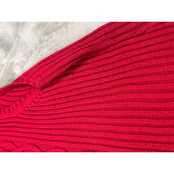 Eddie Bauer Mens XL Red Hooded Cable Knit Sweater Vest Golf Grandpa Zipp up Vest - Picture 13 of 14